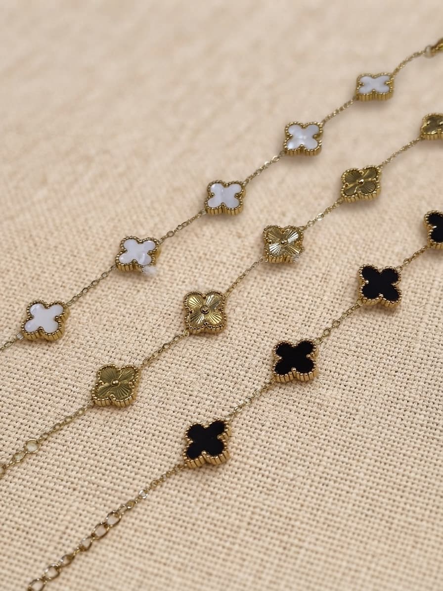 Pulsera acero trébol