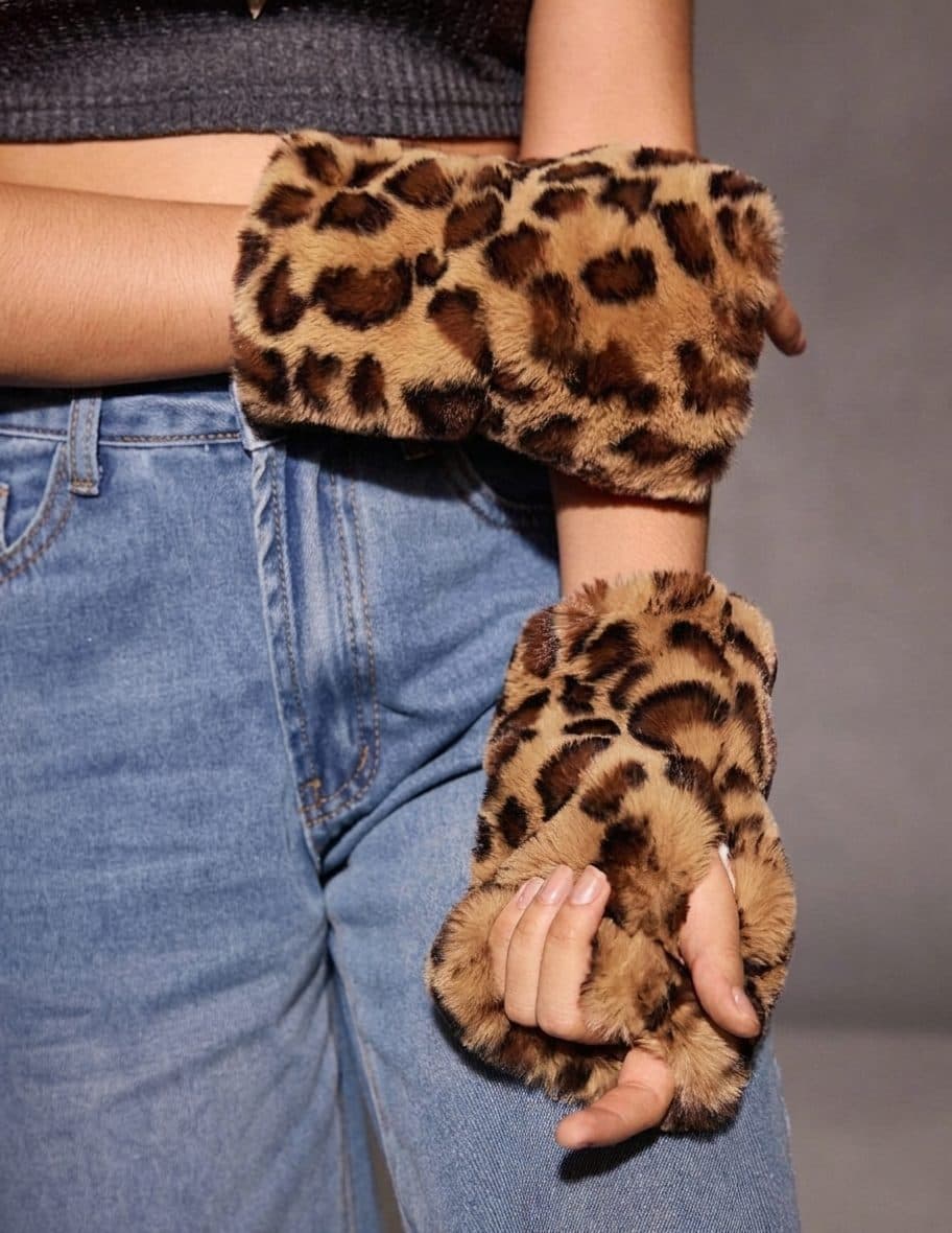 Guantes sin dedos leopardo