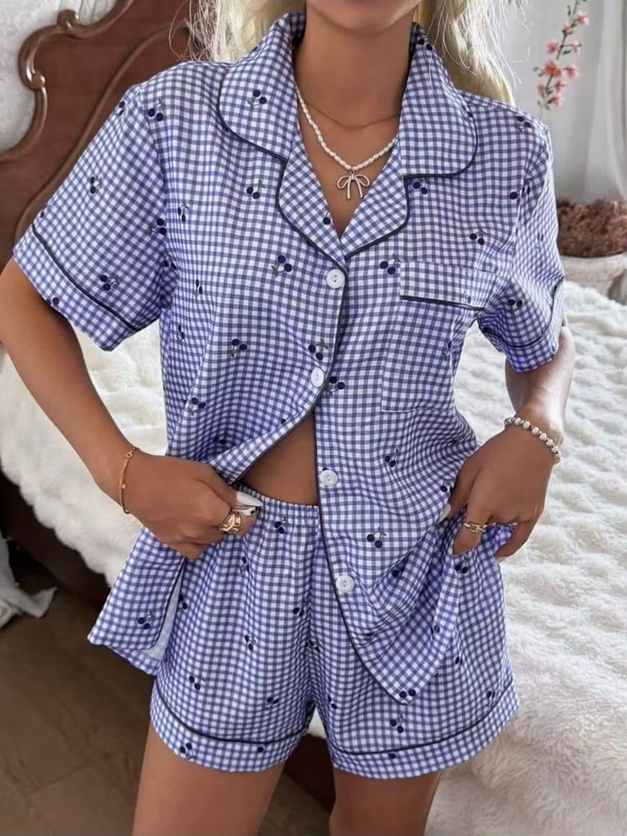 Pijama Cherry Cuadrillé