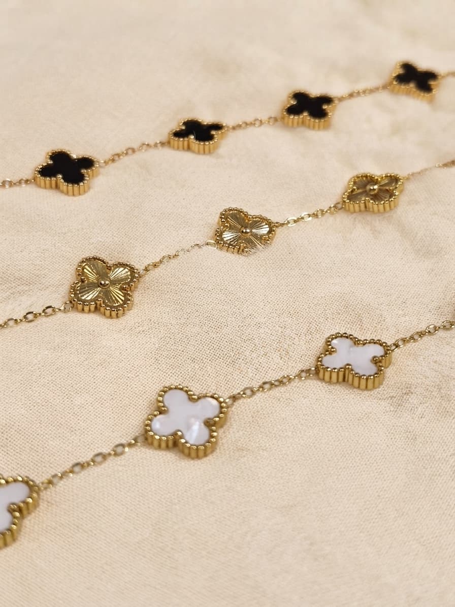 Pulsera acero trébol