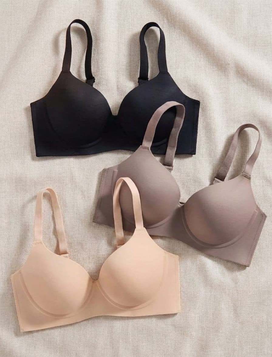 Sujetadores trendy unicolor, sin aros ni costuras, con elevación y soporte