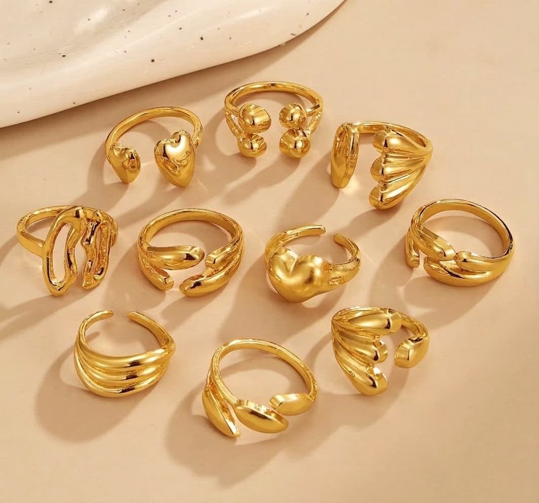 Anillos dorados ajustables