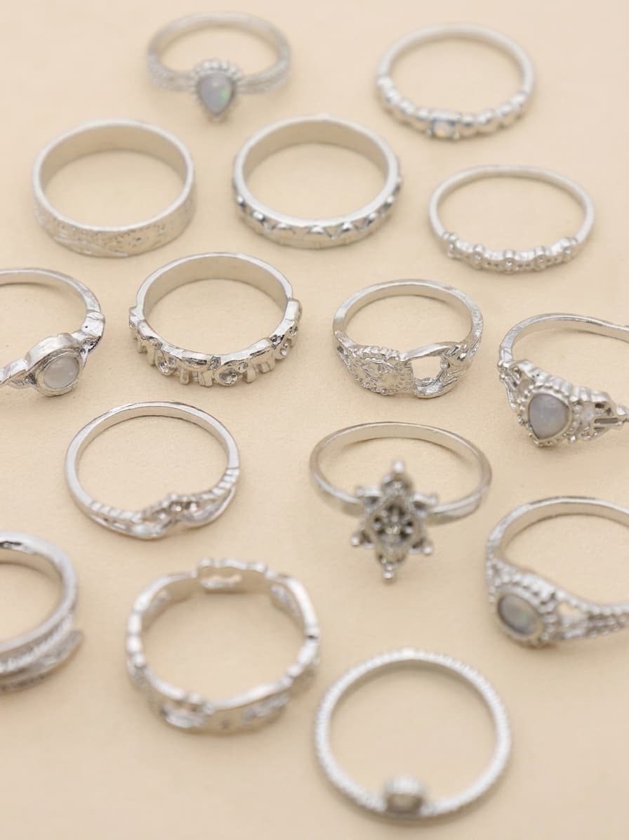Anillos plateados x2 unidades