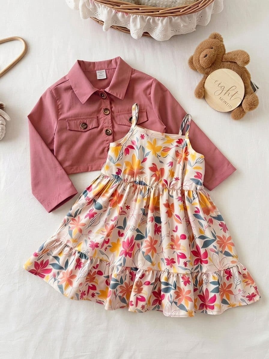 Conjunto Infantil Vestido Y Chaqueta