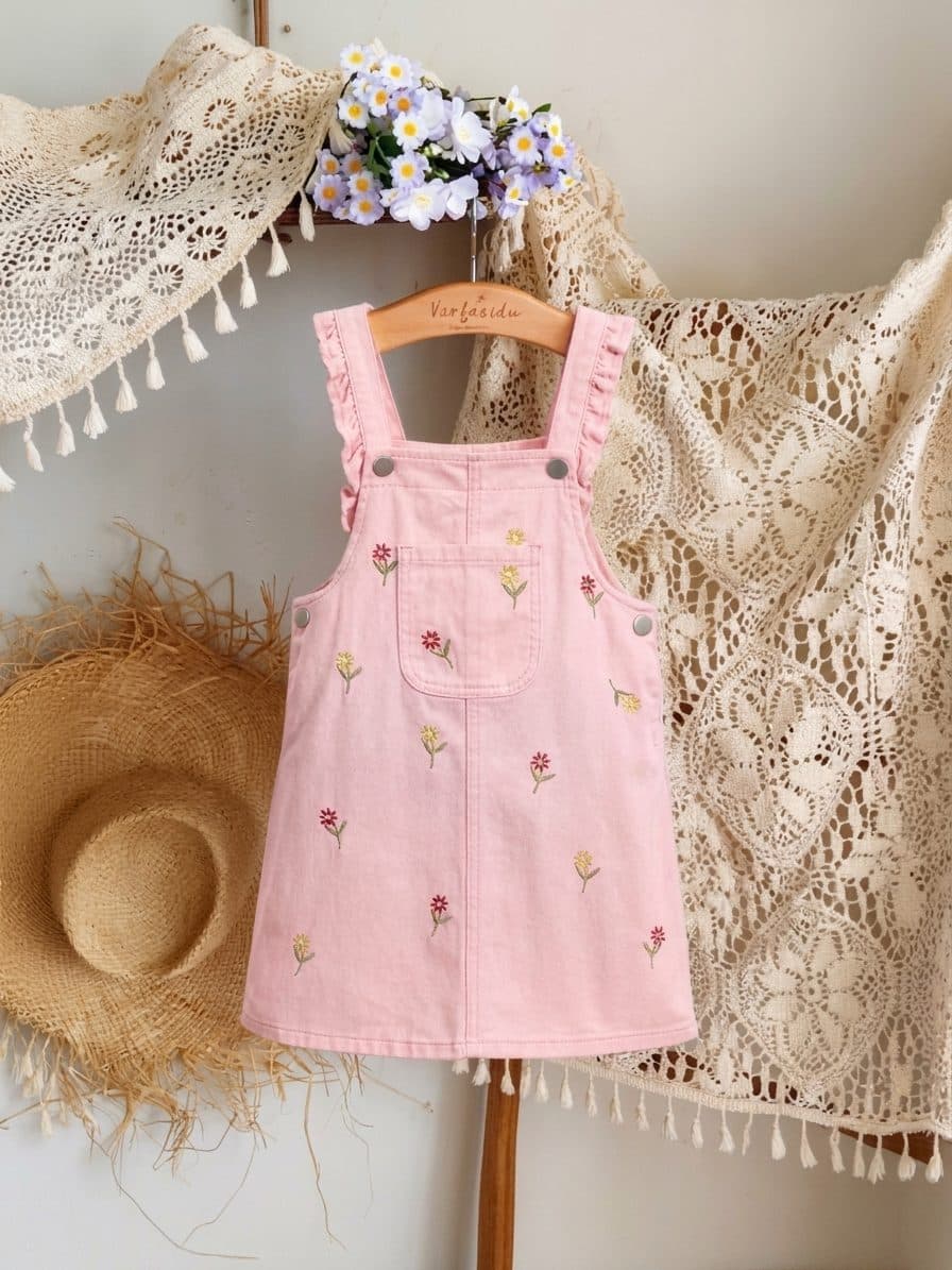 Jardinero Denim Bordado